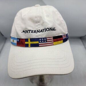 Castle Pines International Flags White Baseball Hat Cap Outdoors Casual